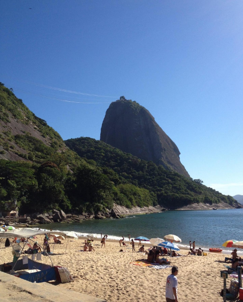 Paisagem da Praia Vermelha, na Urca, bairro do Rio de Janeiro. 