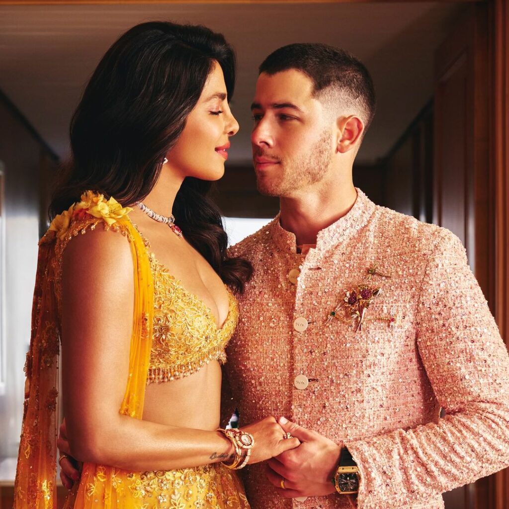 Priyanka Chopra e Nick Jonas em seu casamento