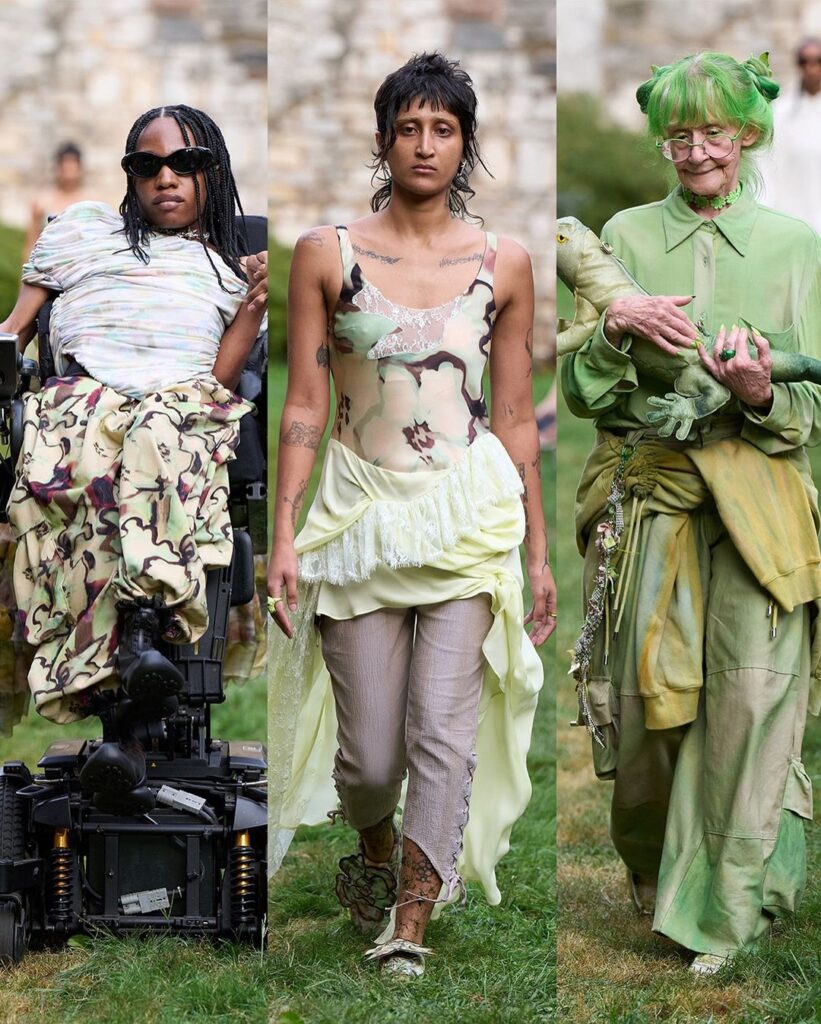 A direção criativa da Collina Strada trouxe a irreverente Green Lady de Nova York para contemplar a natureza nesta season do NYFW