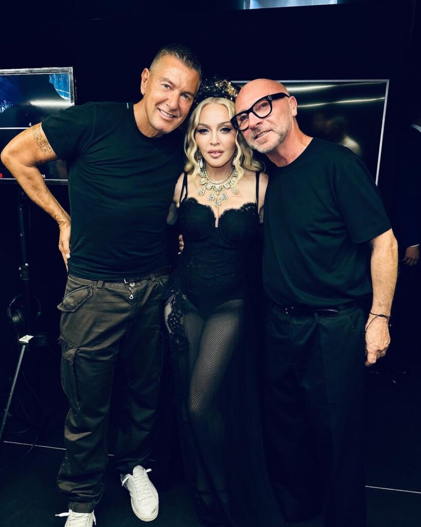 Madonna com Domenico Dolce e Stefano Gabbana