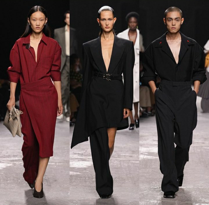 Peças do desfile Bottega Veneta. Mostram o conceito da marca para a passarela.