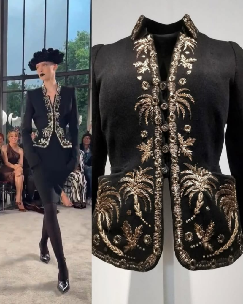 Imagem que compara os arquivos da maison Schiaparelli com o desfile atual de Alta Costura, demonstrando o surrealismo intrínseco no DNA da grife.
