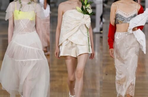 Três looks do desfile Simone Rocha na LFW.