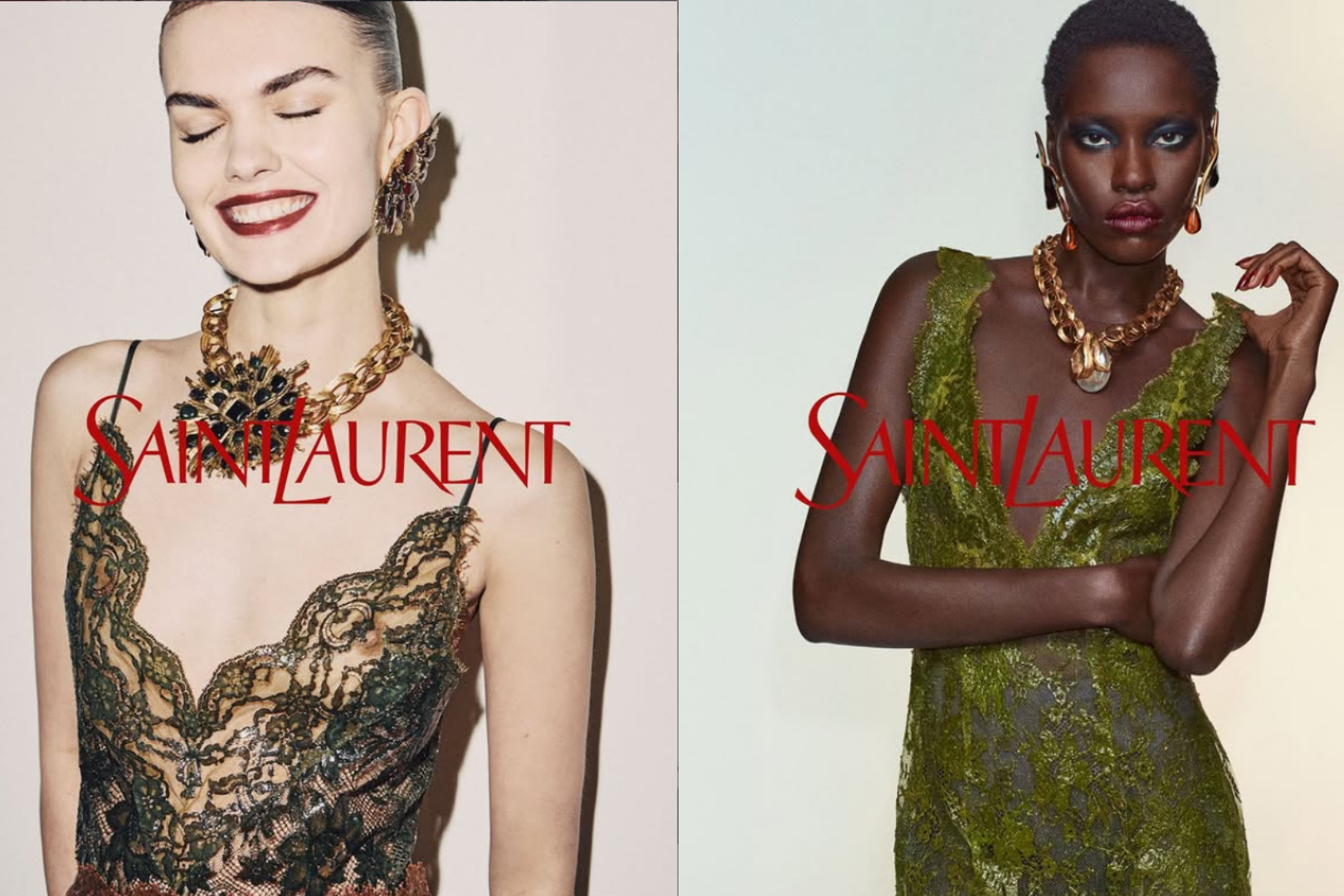 Imagem promocional do desfile de dez anos da primeira coleção de Anthony Vaccarello na Yves Saint Laurent. 