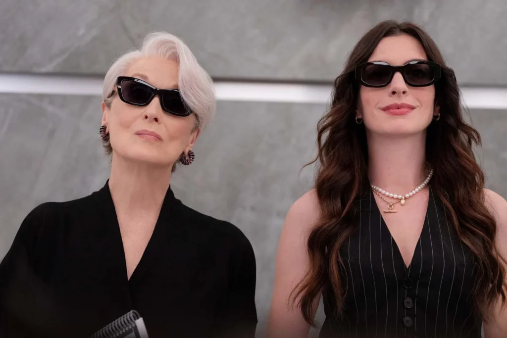 Miranda Priestly e Andy Sachs em uma cena de O Diabo Veste Prada 2 