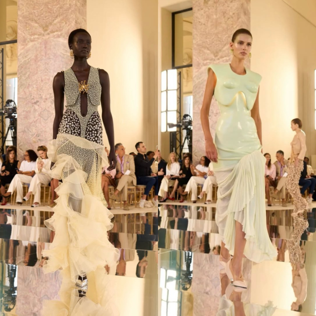 O Abismo de Daniel Roseberry para a Schiaparelli, alta-costura 2026 – looks 11 e 12.