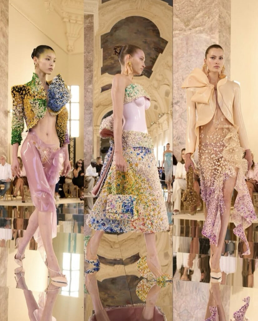 O Abismo de Daniel Roseberry para a Schiaparelli, alta-costura 2026 – looks 5, 6 e 7.
